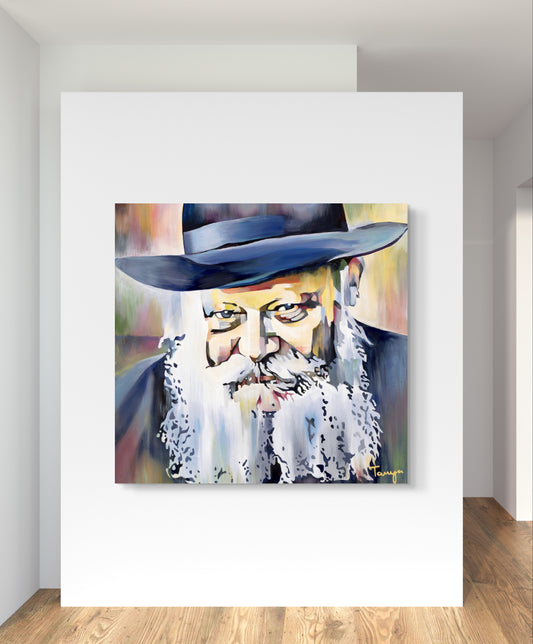 The Rebbe in Colour Original Painting