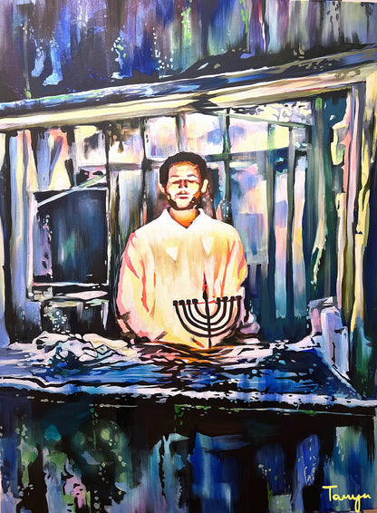 A Light in the Darkness (Kibbutz Be'eri, 2023) Original Painting