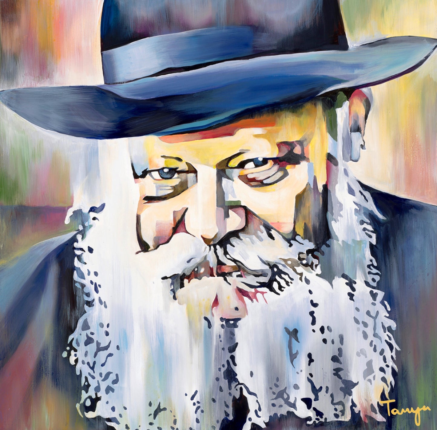 The Rebbe in Colour Original Painting